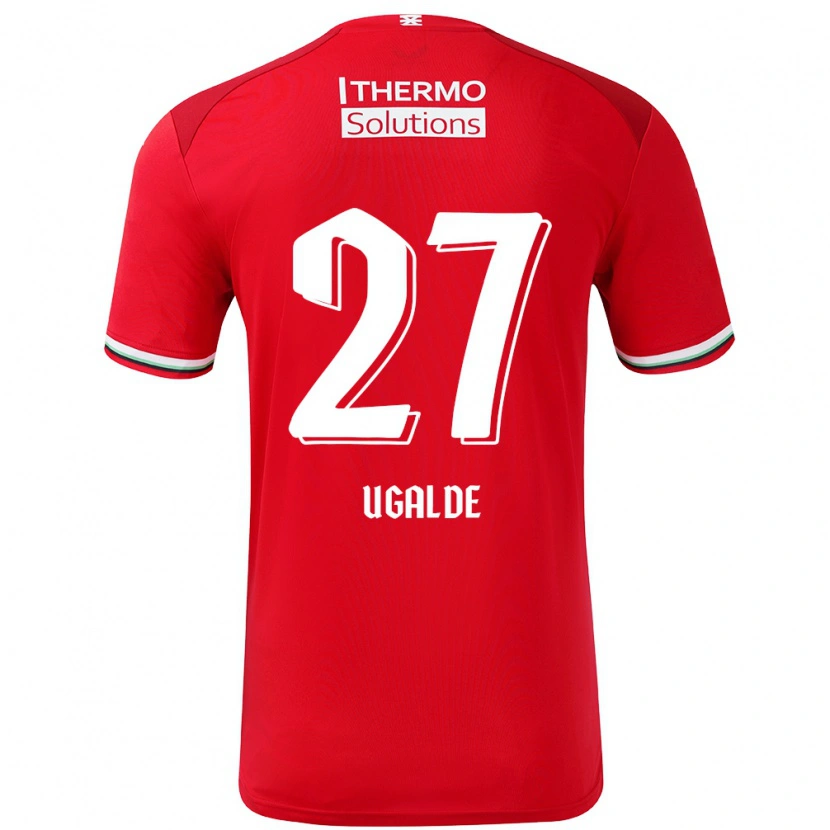 Danxen Heren Manfred Ugalde #27 Rood Wit Thuisshirt Thuistenue 2024/25 T-Shirt