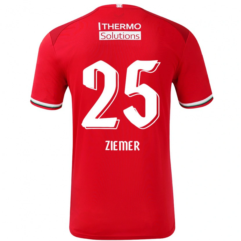 Danxen Heren Taylor Ziemer #25 Rood Wit Thuisshirt Thuistenue 2024/25 T-Shirt