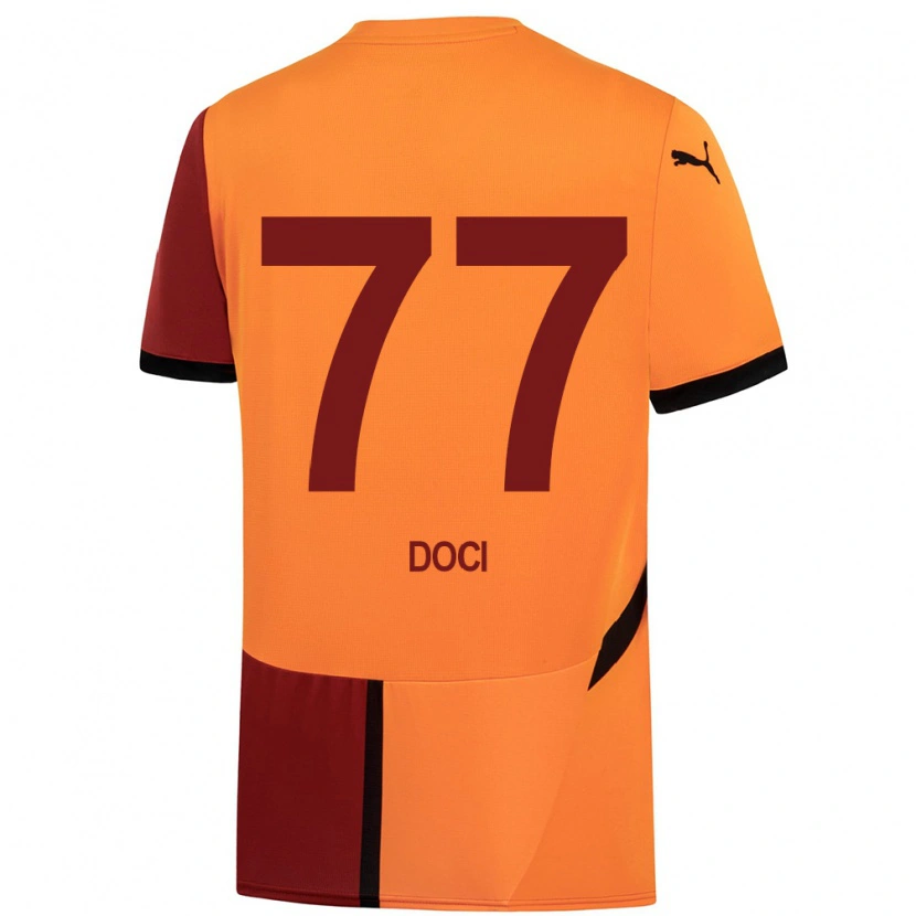 Danxen Heren Megi Doci #77 Geel Rood Thuisshirt Thuistenue 2024/25 T-Shirt