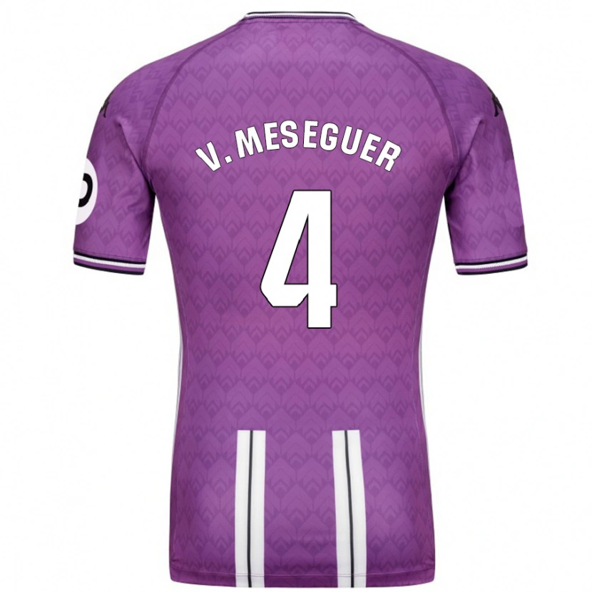 Danxen Heren Víctor Meseguer #4 Paars Wit Thuisshirt Thuistenue 2024/25 T-Shirt