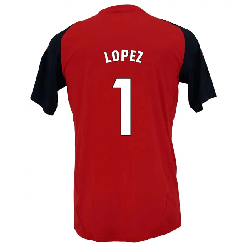 Danxen Heren Luis López #1 Rood Zwart Thuisshirt Thuistenue 2024/25 T-Shirt