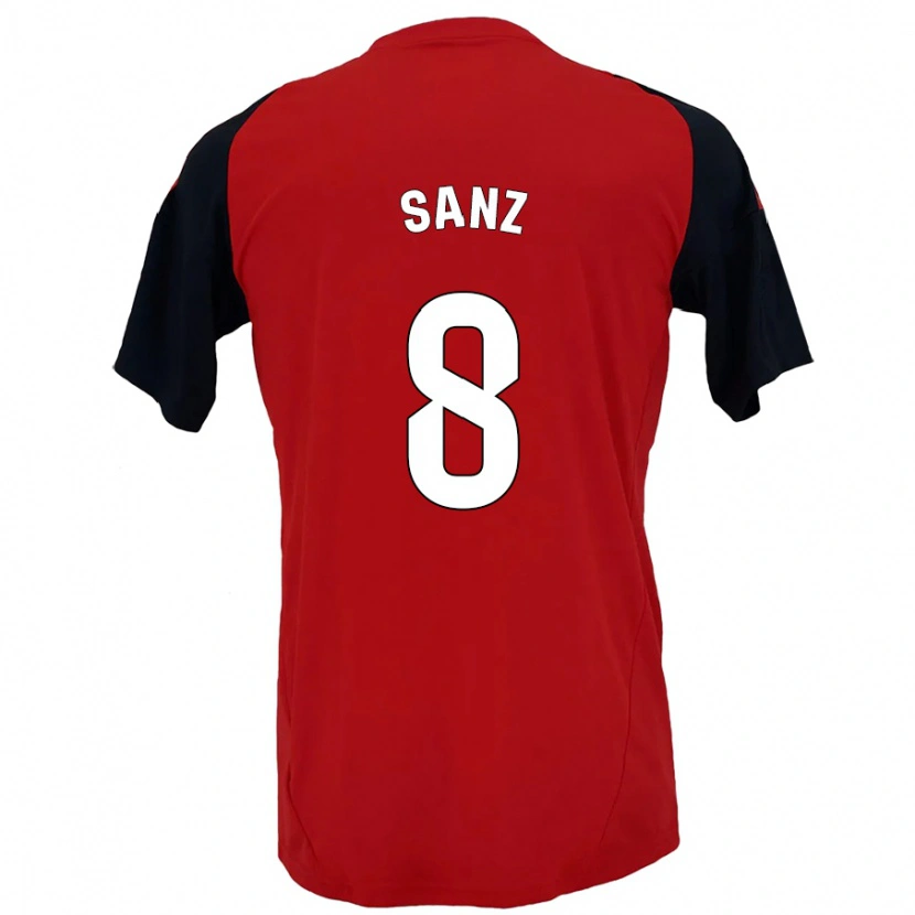 Danxen Heren Álvaro Sanz #8 Rood Zwart Thuisshirt Thuistenue 2024/25 T-Shirt