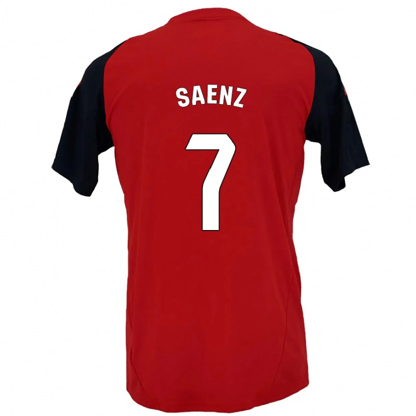 Danxen Heren Raúl Sáenz #7 Rood Zwart Thuisshirt Thuistenue 2024/25 T-Shirt