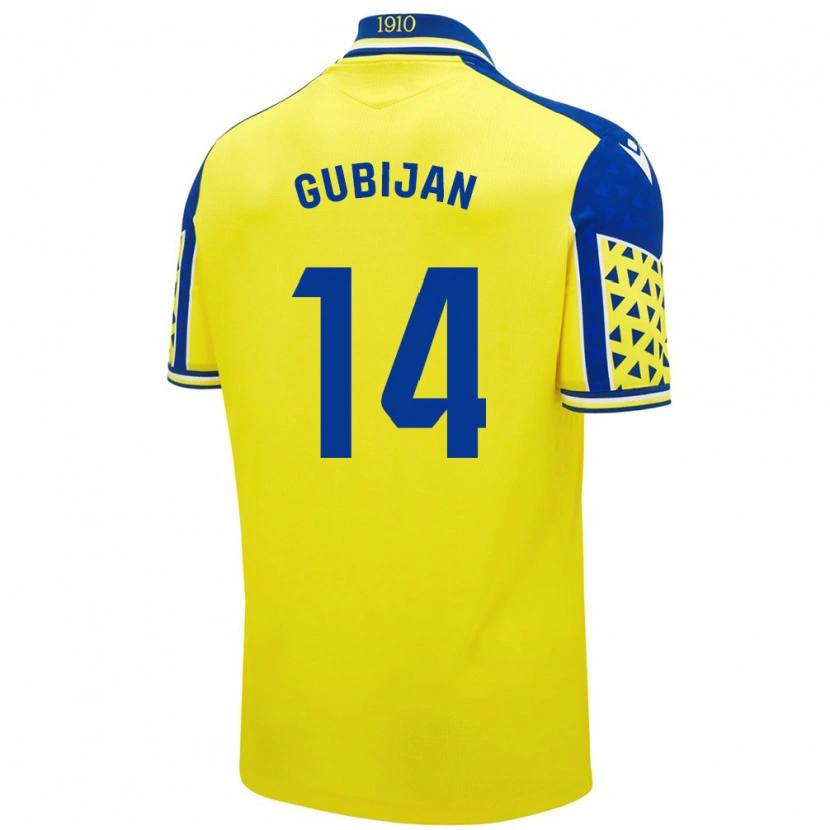 Danxen Heren Lovro Gubijan #14 Geel Blauw Thuisshirt Thuistenue 2024/25 T-Shirt