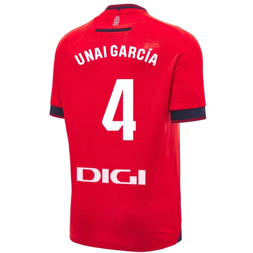 Danxen Heren Unai García #4 Rood Wit Thuisshirt Thuistenue 2024/25 T-Shirt