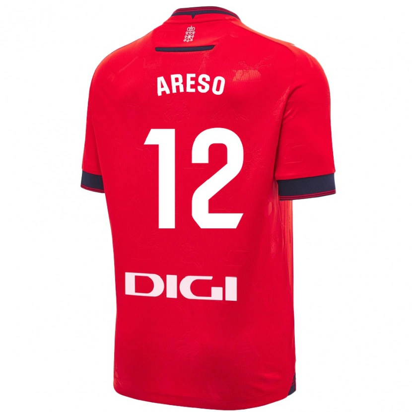 Danxen Heren Jesús Areso #12 Rood Wit Thuisshirt Thuistenue 2024/25 T-Shirt