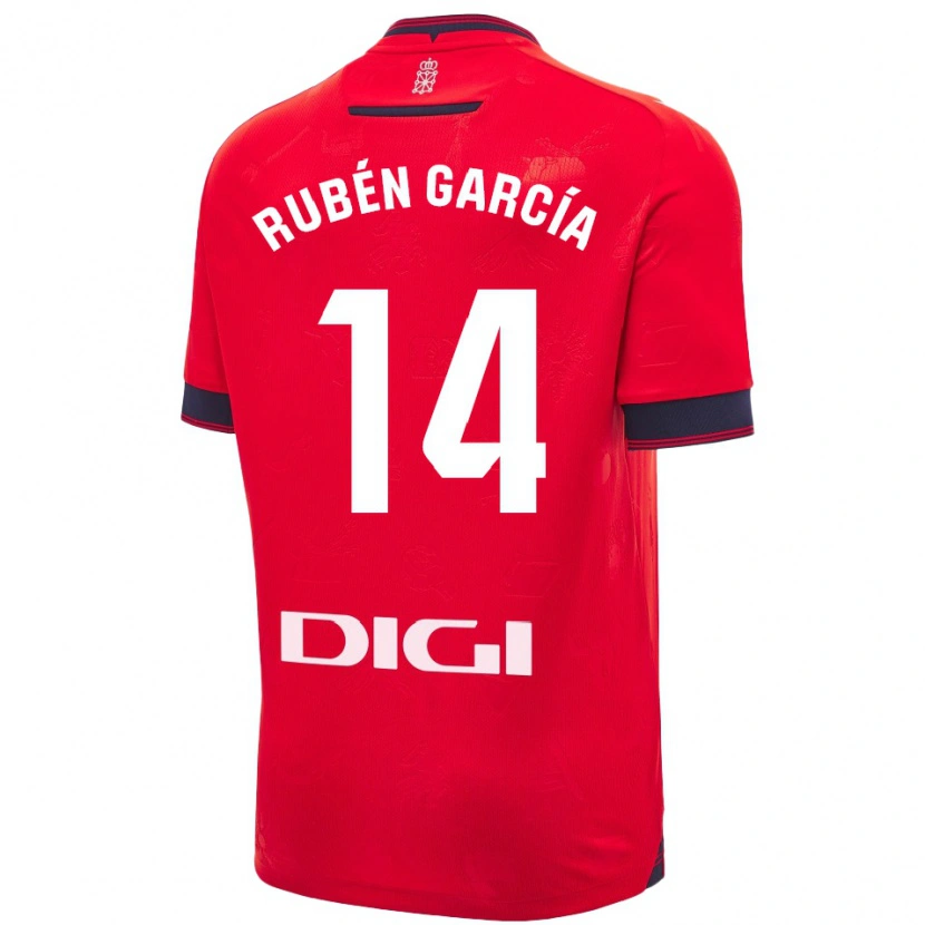 Danxen Heren Rubén García #14 Rood Wit Thuisshirt Thuistenue 2024/25 T-Shirt