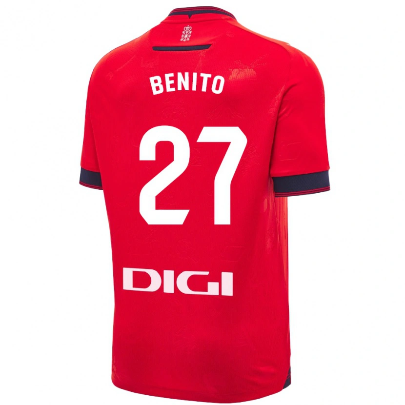 Danxen Heren Iker Benito #27 Rood Wit Thuisshirt Thuistenue 2024/25 T-Shirt