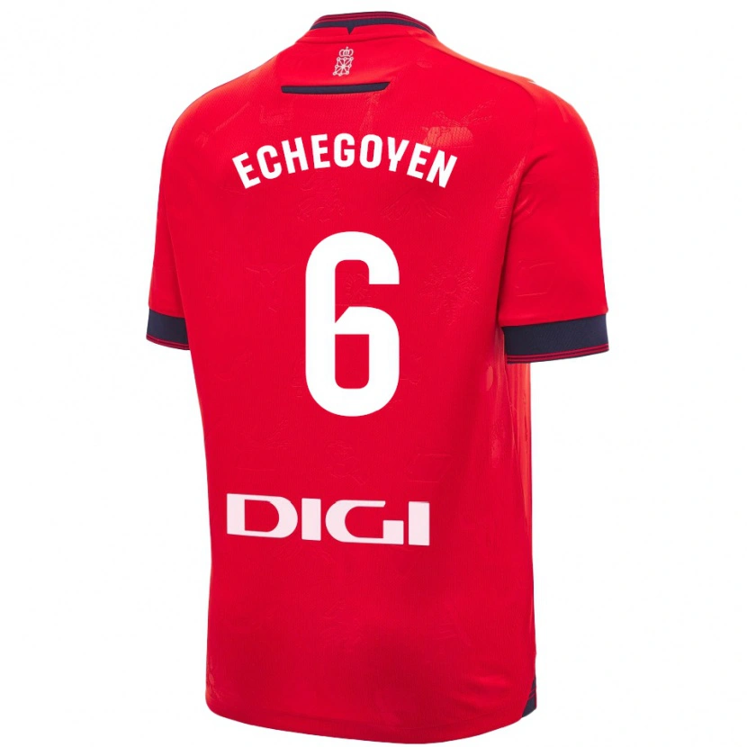 Danxen Heren Mauro Echegoyen #6 Rood Wit Thuisshirt Thuistenue 2024/25 T-Shirt