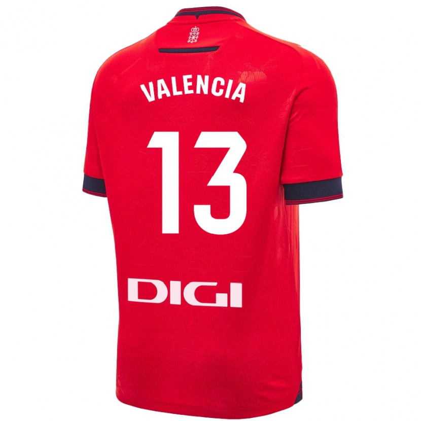 Danxen Heren Pablo Valencia #13 Rood Wit Thuisshirt Thuistenue 2024/25 T-Shirt