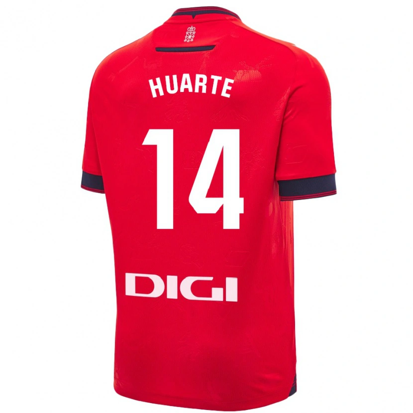 Danxen Heren Xabi Huarte #14 Rood Wit Thuisshirt Thuistenue 2024/25 T-Shirt