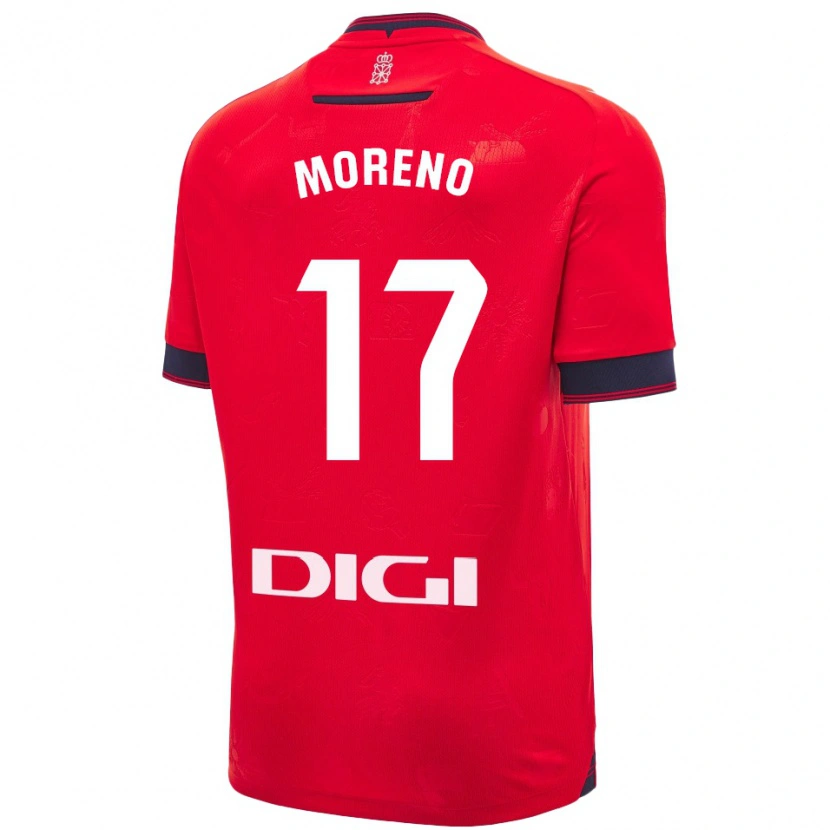 Danxen Heren Pablo Moreno #17 Rood Wit Thuisshirt Thuistenue 2024/25 T-Shirt