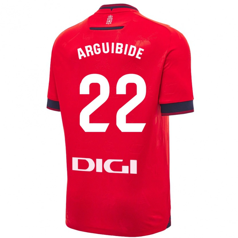 Danxen Heren Iñigo Arguibide #22 Rood Wit Thuisshirt Thuistenue 2024/25 T-Shirt