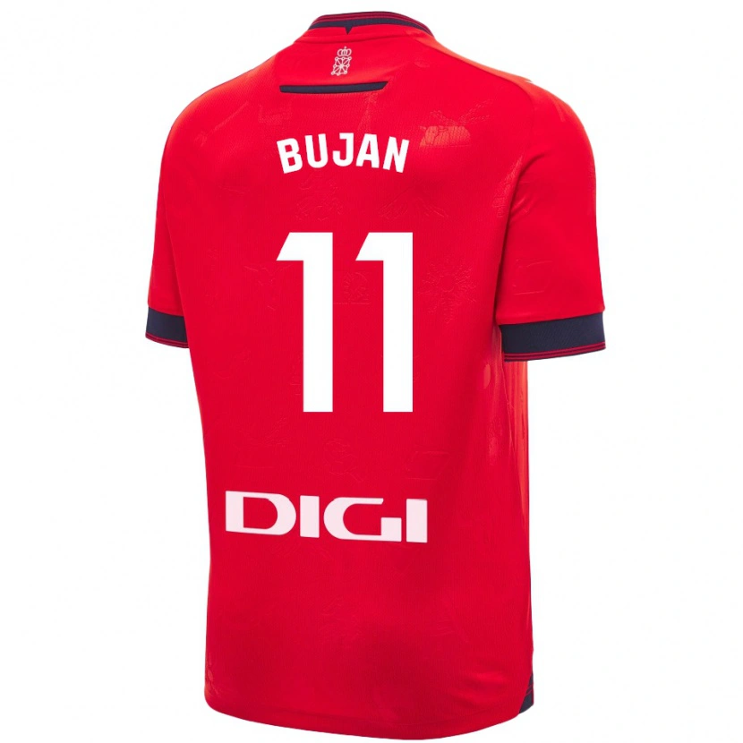 Danxen Heren Unai Buján #11 Rood Wit Thuisshirt Thuistenue 2024/25 T-Shirt