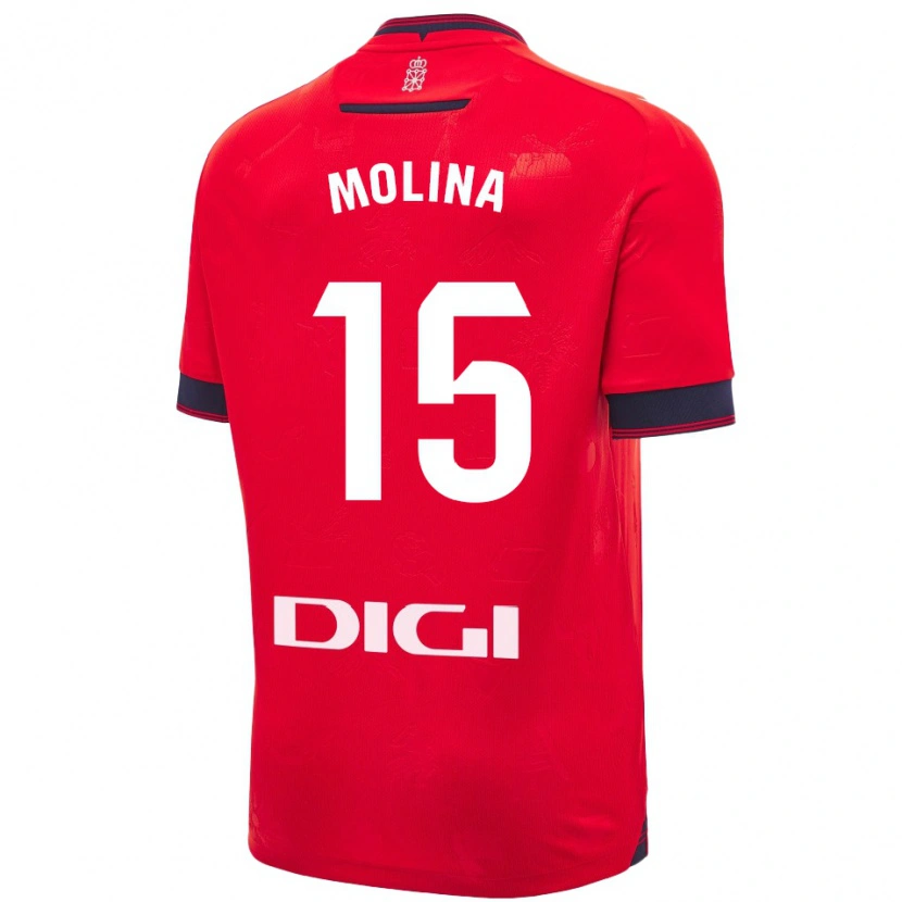 Danxen Heren Guillem Molina #15 Rood Wit Thuisshirt Thuistenue 2024/25 T-Shirt