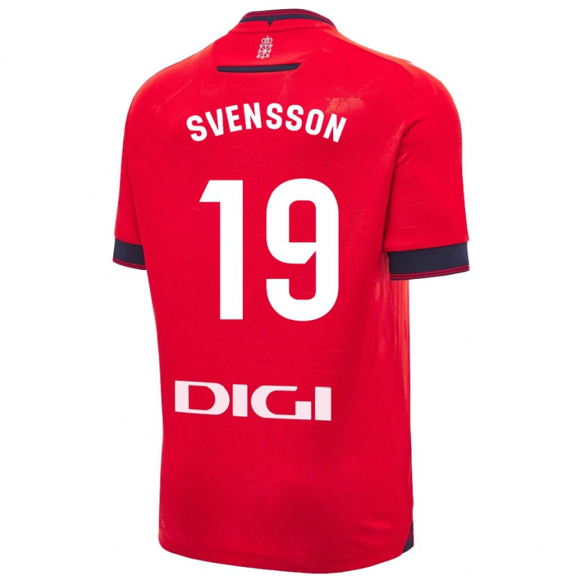 Danxen Heren Max Svensson #19 Rood Wit Thuisshirt Thuistenue 2024/25 T-Shirt