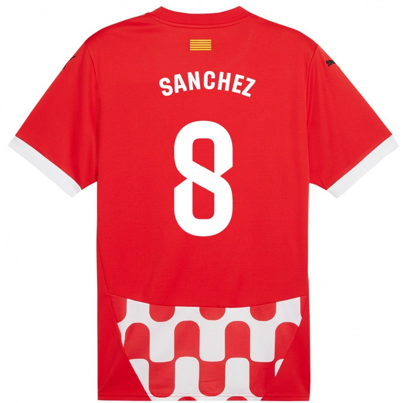 Danxen Heren Miguel Ángel Sánchez #8 Rood Wit Thuisshirt Thuistenue 2024/25 T-Shirt