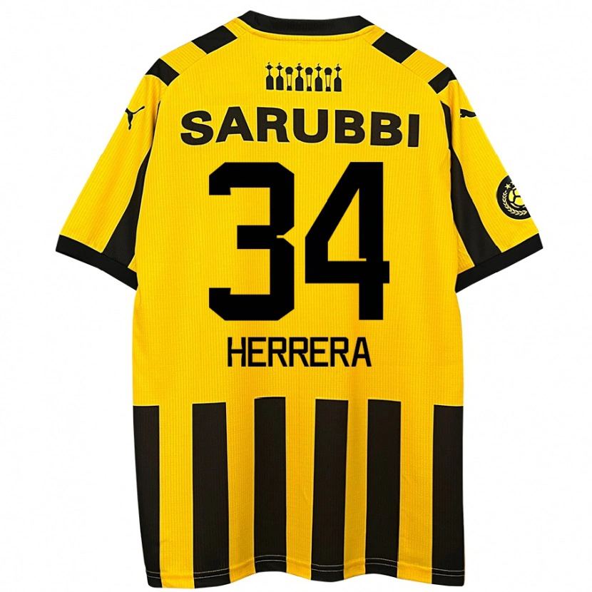 Danxen Heren Nahuel Herrera #34 Geel Zwart Thuisshirt Thuistenue 2024/25 T-Shirt