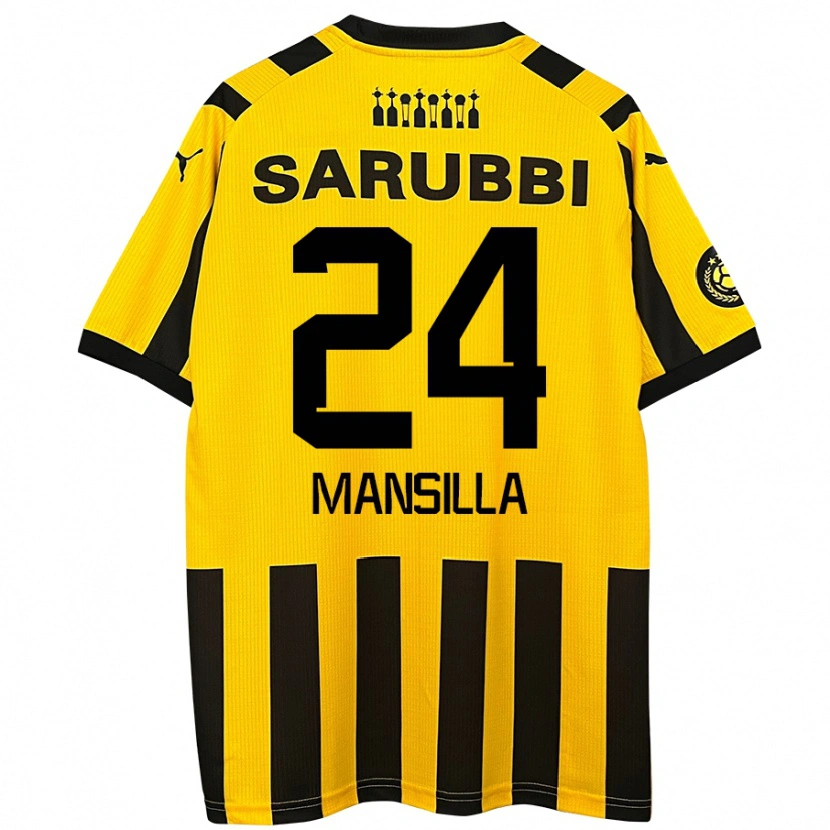 Danxen Heren Brian Mansilla #24 Geel Zwart Thuisshirt Thuistenue 2024/25 T-Shirt