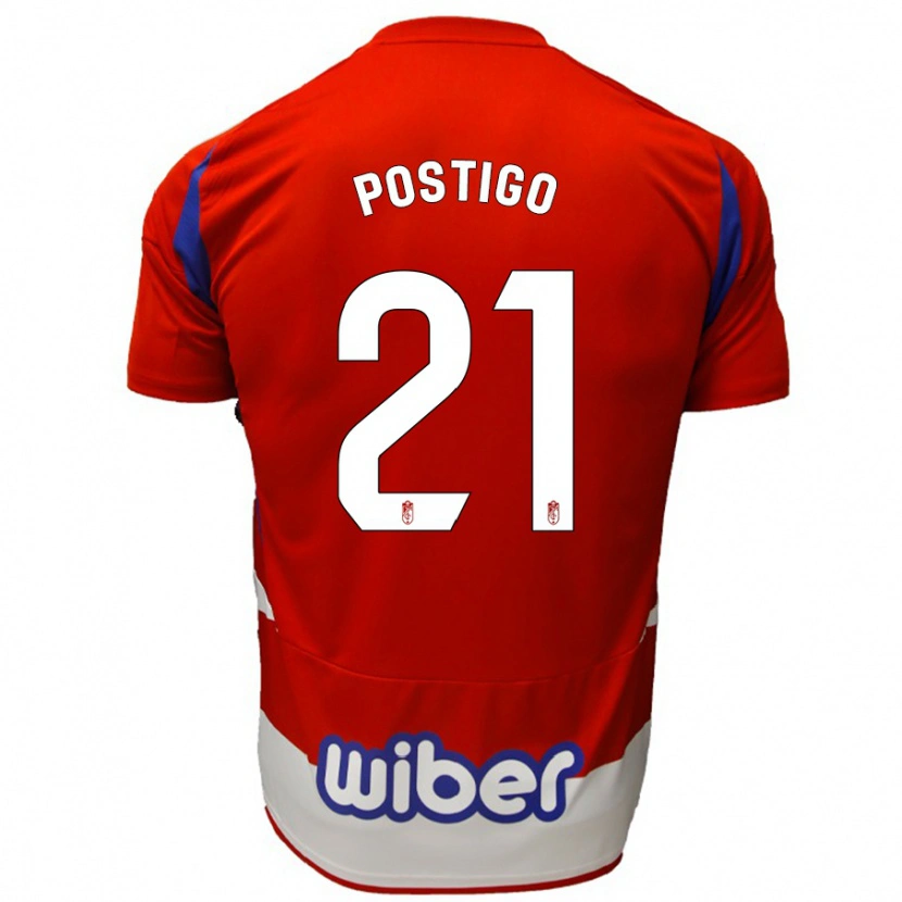 Danxen Heren Postigo #21 Rood Wit Blauw Thuisshirt Thuistenue 2024/25 T-Shirt