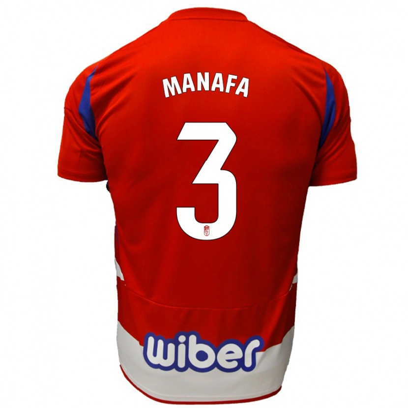 Danxen Heren Wilson Manafá #3 Rood Wit Blauw Thuisshirt Thuistenue 2024/25 T-Shirt