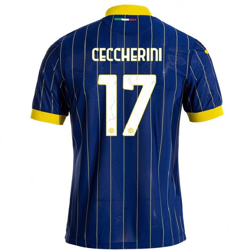 Danxen Heren Federico Ceccherini #17 Blauw Geel Thuisshirt Thuistenue 2024/25 T-Shirt