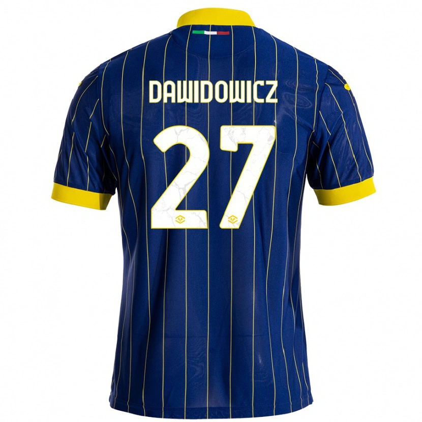 Danxen Heren Paweł Dawidowicz #27 Blauw Geel Thuisshirt Thuistenue 2024/25 T-Shirt