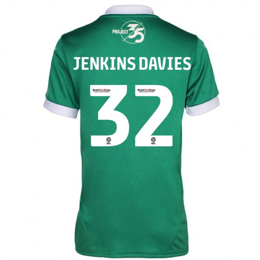 Danxen Heren Will Jenkins-Davies #32 Groen Wit Thuisshirt Thuistenue 2024/25 T-Shirt