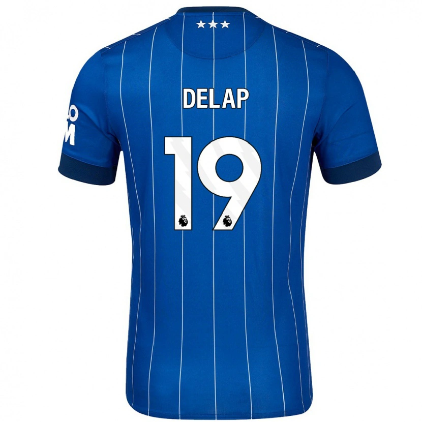 Danxen Heren Liam Delap #19 Marineblauw Thuisshirt Thuistenue 2024/25 T-Shirt