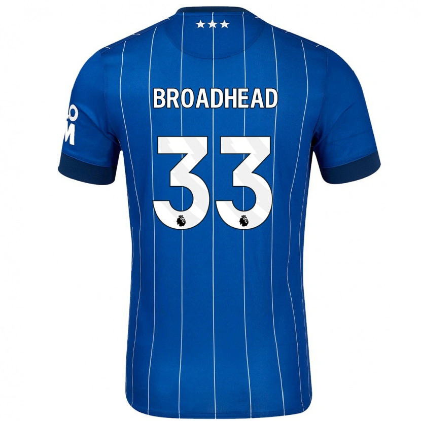 Danxen Heren Nathan Broadhead #33 Marineblauw Thuisshirt Thuistenue 2024/25 T-Shirt