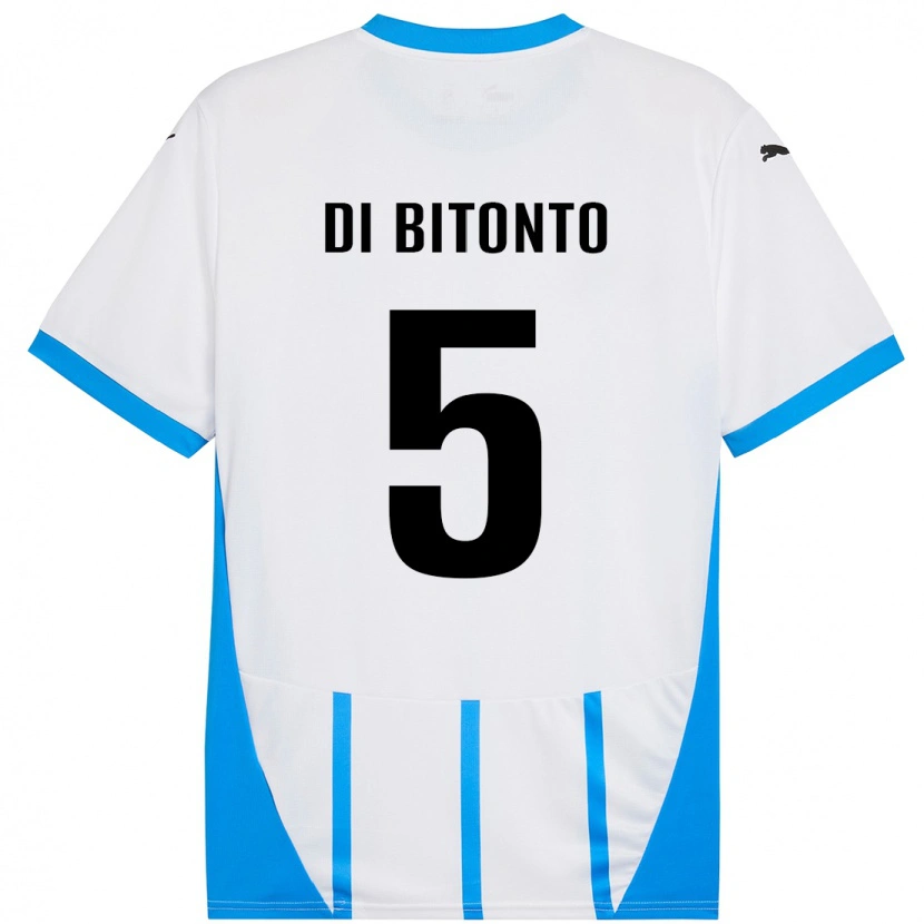 Danxen Heren Alessandro Di Bitonto #5 Wit Blauw Uitshirt Uittenue 2024/25 T-Shirt