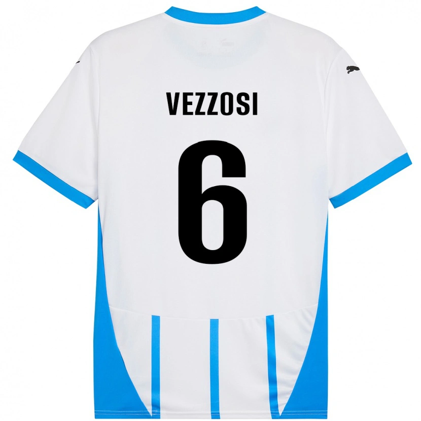 Danxen Heren Giorgio Vezzosi #6 Wit Blauw Uitshirt Uittenue 2024/25 T-Shirt