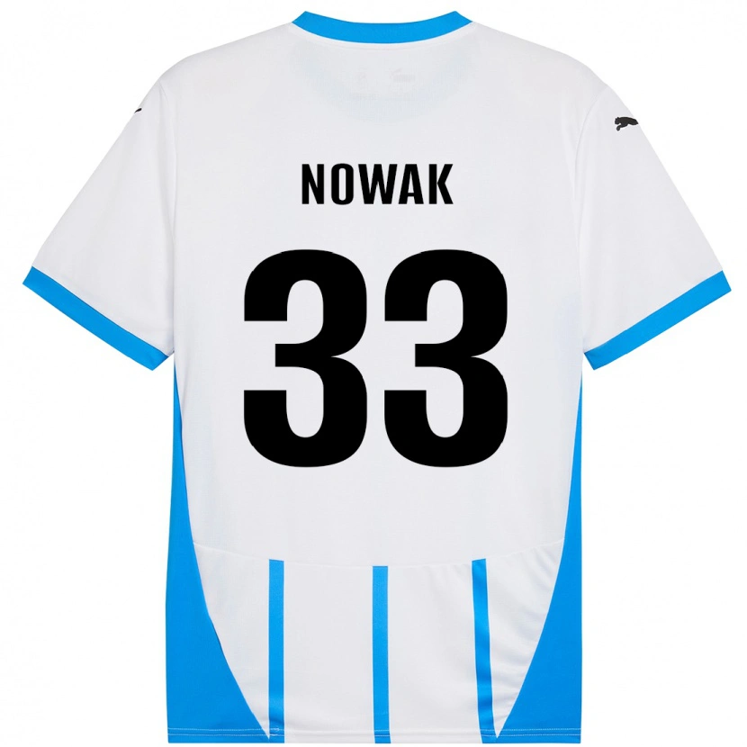 Danxen Heren Julie Nowak #33 Wit Blauw Uitshirt Uittenue 2024/25 T-Shirt