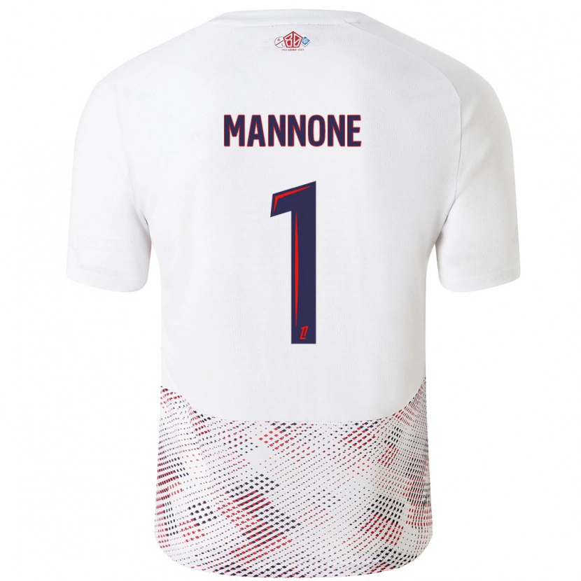 Danxen Heren Vito Mannone #1 Wit Koningsblauw Uitshirt Uittenue 2024/25 T-Shirt