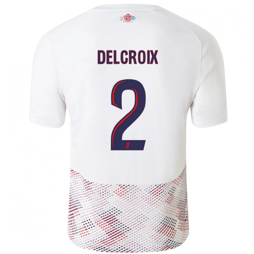 Danxen Heren Céleste Delcroix #2 Wit Koningsblauw Uitshirt Uittenue 2024/25 T-Shirt