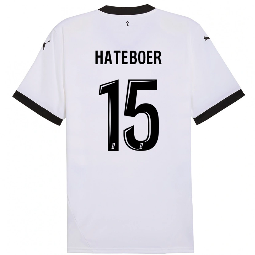 Danxen Heren Hans Hateboer #15 Wit Zwart Uitshirt Uittenue 2024/25 T-Shirt