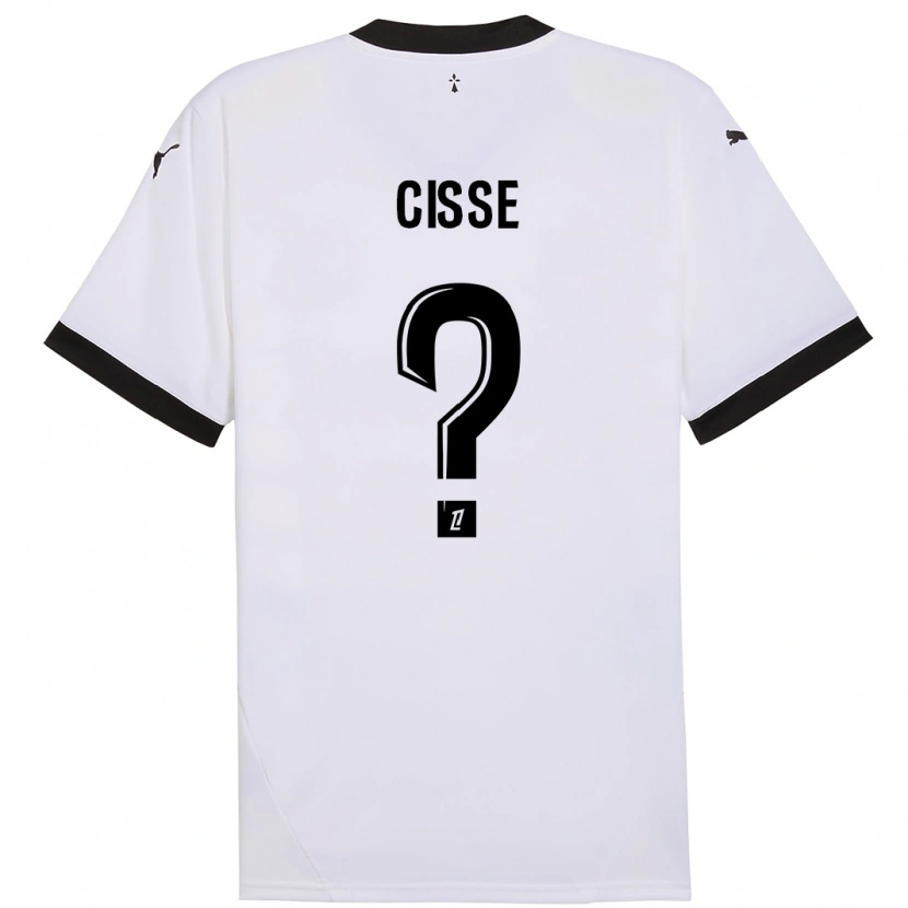 Danxen Heren Djaoui Cissé #0 Wit Zwart Uitshirt Uittenue 2024/25 T-Shirt