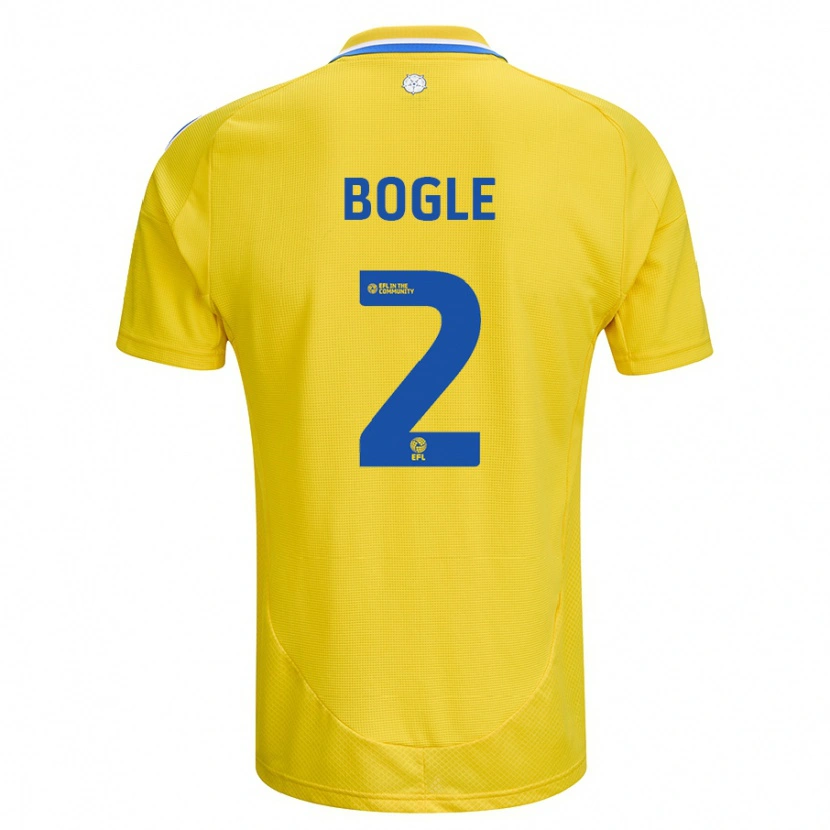 Danxen Heren Jayden Bogle #2 Geel Blauw Uitshirt Uittenue 2024/25 T-Shirt