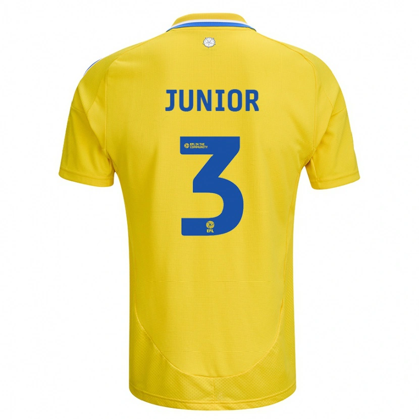 Danxen Heren Junior Firpo #3 Geel Blauw Uitshirt Uittenue 2024/25 T-Shirt