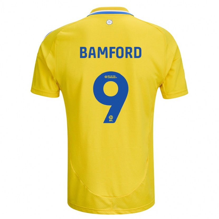 Danxen Heren Patrick Bamford #9 Geel Blauw Uitshirt Uittenue 2024/25 T-Shirt