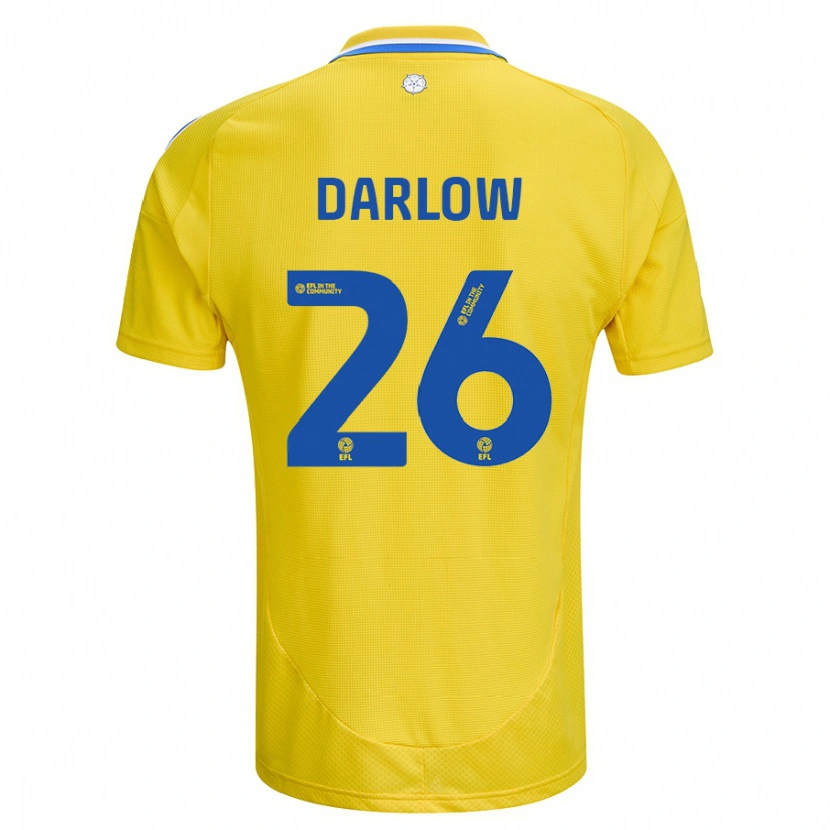 Danxen Heren Karl Darlow #26 Geel Blauw Uitshirt Uittenue 2024/25 T-Shirt