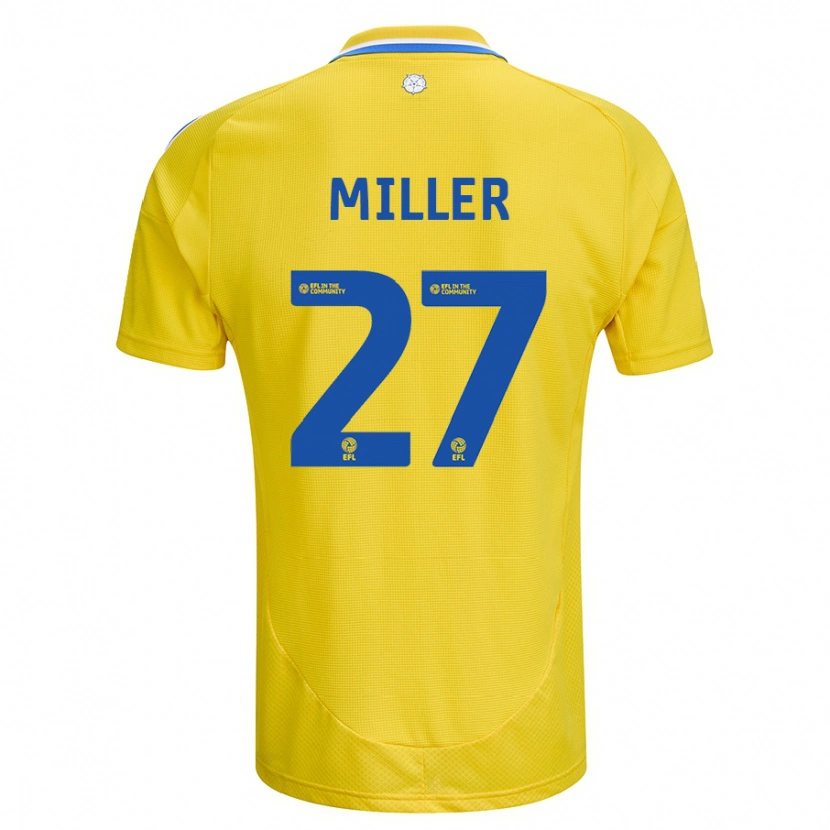 Danxen Heren Amari Miller #27 Geel Blauw Uitshirt Uittenue 2024/25 T-Shirt