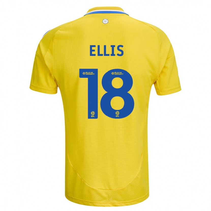 Danxen Heren Macy Ellis #18 Geel Blauw Uitshirt Uittenue 2024/25 T-Shirt