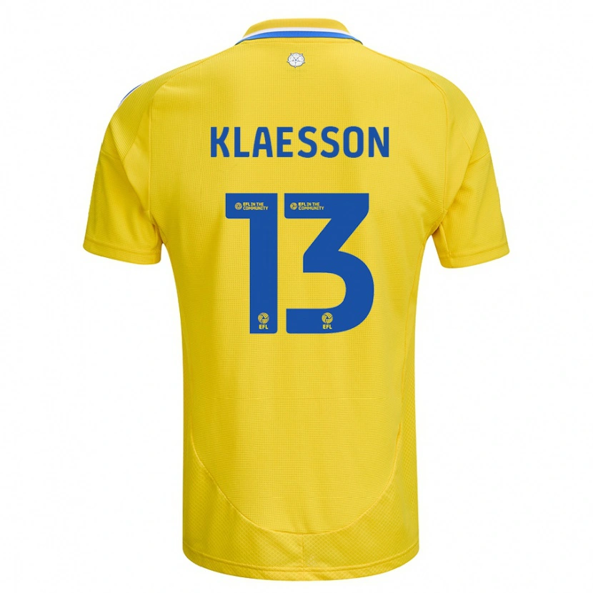 Danxen Heren Kristoffer Klaesson #13 Geel Blauw Uitshirt Uittenue 2024/25 T-Shirt