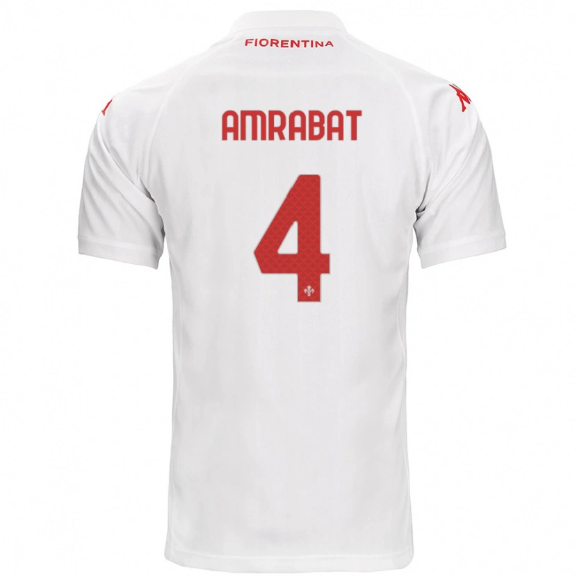 Danxen Heren Sofyan Amrabat #4 Wit Uitshirt Uittenue 2024/25 T-Shirt