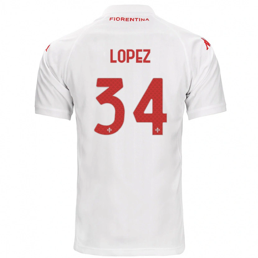 Danxen Heren Lucas López #34 Wit Uitshirt Uittenue 2024/25 T-Shirt