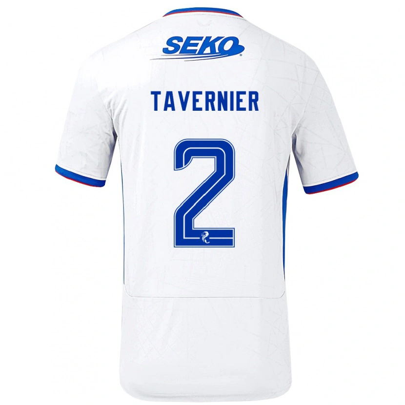 Danxen Heren James Tavernier #2 Wit Blauw Uitshirt Uittenue 2024/25 T-Shirt