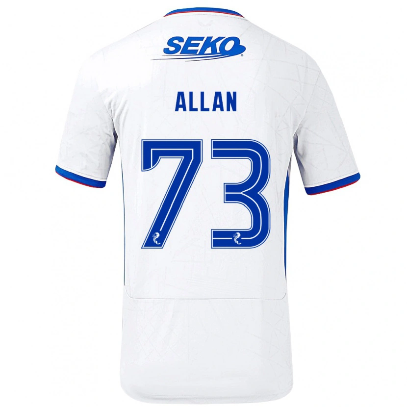 Danxen Heren Connor Allan #73 Wit Blauw Uitshirt Uittenue 2024/25 T-Shirt