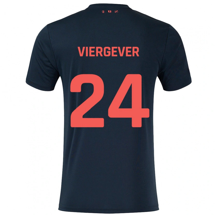 Danxen Heren Nick Viergever #24 Zwart Rood Uitshirt Uittenue 2024/25 T-Shirt