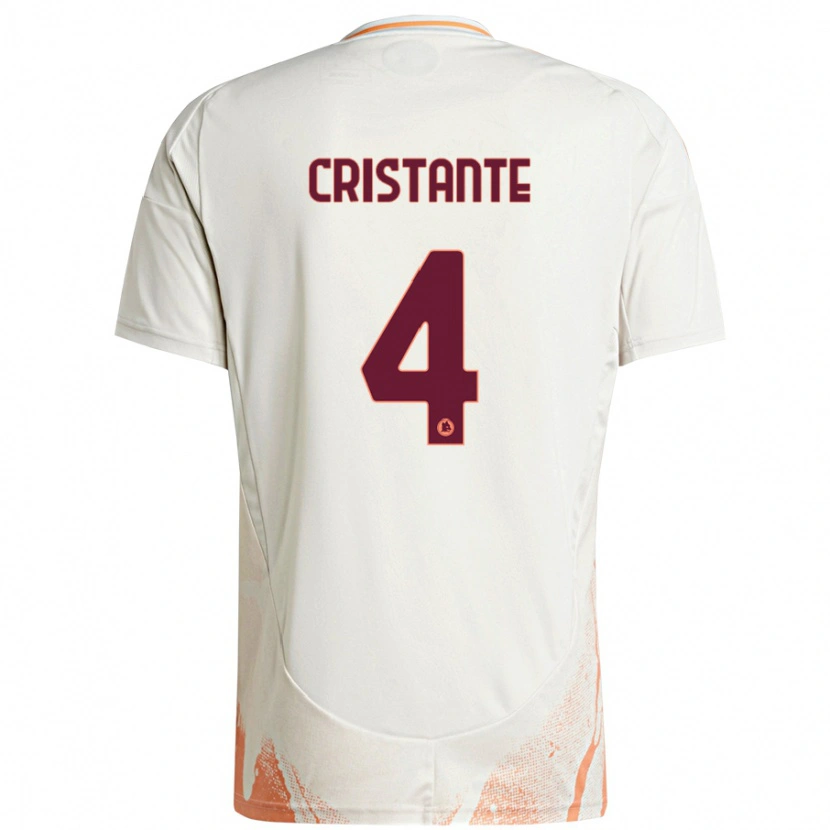 Danxen Heren Bryan Cristante #4 Crème Wit Oranje Uitshirt Uittenue 2024/25 T-Shirt